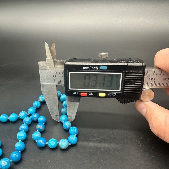 Vintage Turquoise Beaded Necklace Blue Stone Southwestern Western 30 Inches - Picture 7 of 7